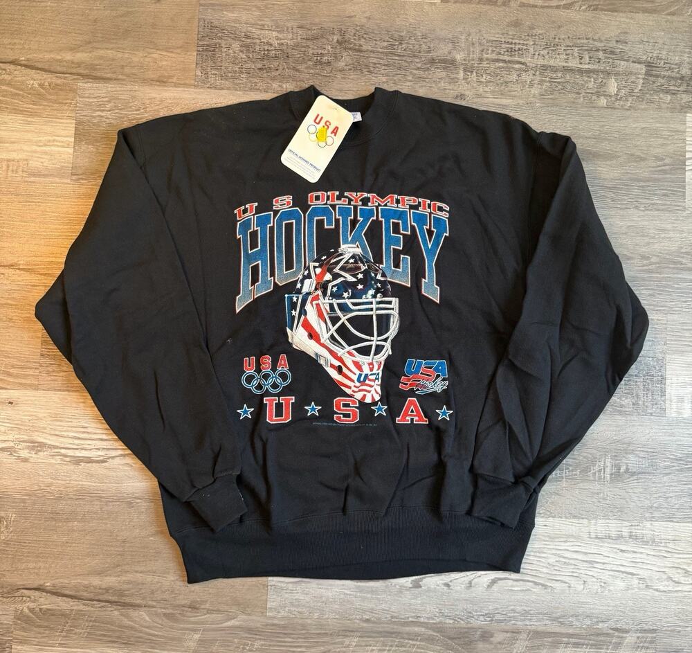 Vintage USA Olympic Hockey Crewneck Sweatshirt – XL – New Old Stock